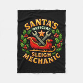 Couverture Polaire Santa’s Sleigh Mechanic Funny Christmas Design (Devant)