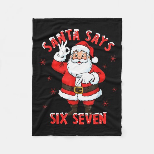 Couverture Polaire Santa Says 6 7 Six Seven Gen Z Alpha Meme Slang Ch (Devant)