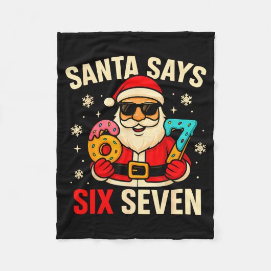Couverture Polaire Santa Says Six Seven Funny 67 Meme Christmas Boys (Devant)