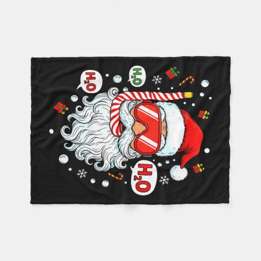 Couverture Polaire Santa Scuba Diving Equipment Funny Scuba Diver Chr (Devant (Horizontal))