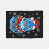 Couverture Polaire Santa Shark, Shark In A Santa Suit, Christmas Shar (Devant (Horizontal))