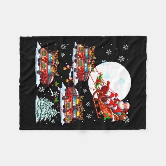 Couverture Polaire Santa Sleigh Reindeer School Buses Matching Driver (Devant (Horizontal))