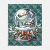Couverture Polaire Santa Sleigh Ride in Snow Globe Wonderland (Devant)