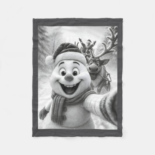 Couverture Polaire Santa Snowman Reindeer Taking A Selfie Photo Chris (Devant)