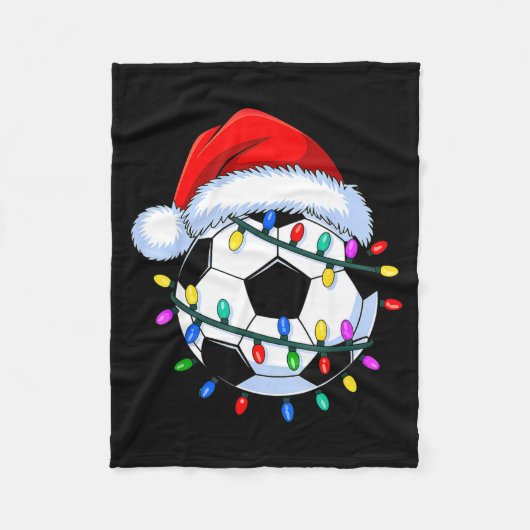 Couverture Polaire Santa Soccer Ball Christmas Soccer  (Devant)
