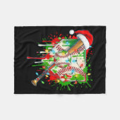 Couverture Polaire Santa Srts Ice Baseball Christmas Xmas Pajama Kid  (Devant (Horizontal))