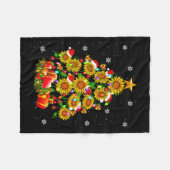 Couverture Polaire Santa Sunflower Christmas Tree Xmas Lights Santa S (Devant (Horizontal))