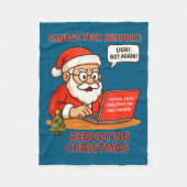 Couverture Polaire Santa Support s Rebooting Humor Tech Computer Laug (Devant)