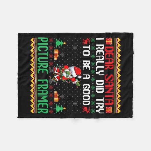 Couverture Polaire Santa Try To Be A Good Picture Framer - Funny Chri (Devant (Horizontal))