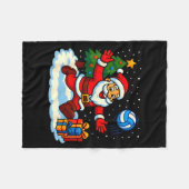Couverture Polaire Santa Volleyball Playing Srt Christmas Tree Xmas P (Devant (Horizontal))