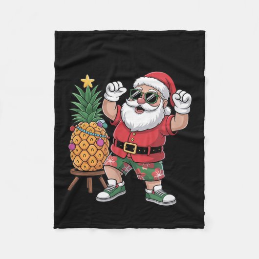 Couverture Polaire Santa With Pineapple Christmas Tree In Summer Time (Devant)