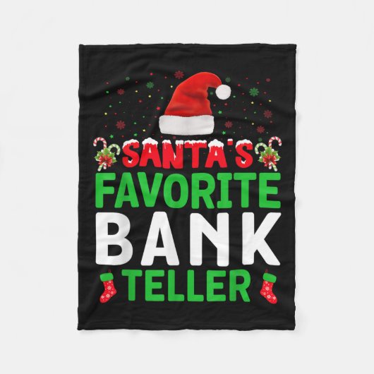 Couverture Polaire Santa's Favorite Bank Teller Christmas Matching Co (Devant)