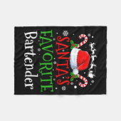 Couverture Polaire Santa's Favorite Bartender Christmas Party  (Devant (Horizontal))