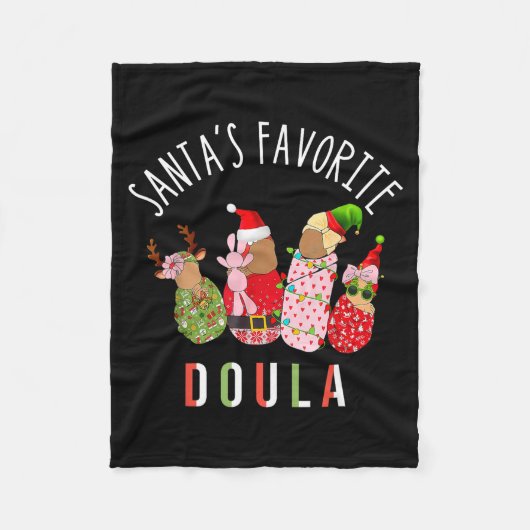 Couverture Polaire Santa's Favorite Doula Nurse Christmas Stpartum Mi (Devant)