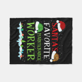 Couverture Polaire Santa's Favorite Maintenance Worker Fun Christmas  (Devant (Horizontal))