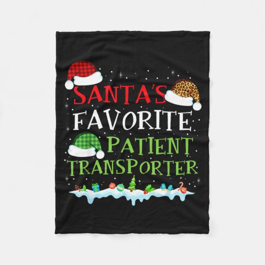 Couverture Polaire Santa's Favorite Patient Transrter Fun Christmas (Devant)