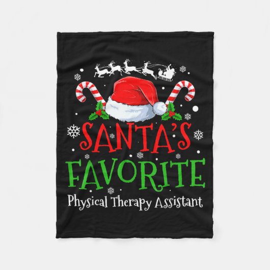 Couverture Polaire Santa's Favorite Physical Therapy Istant Christmas (Devant)