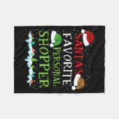 Couverture Polaire Santa's Favorite Shopper Fun Christmas Consultant  (Devant (Horizontal))