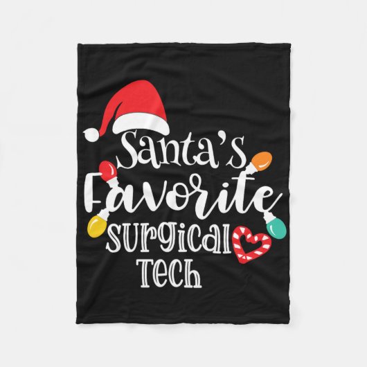 Couverture Polaire Santa's Favorite Surgical Tech Christmas Lights Sa (Devant)