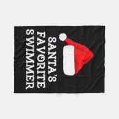 Couverture Polaire Santa's Favorite Swimmer Christmas Funny Xmas Swim (Devant (Horizontal))