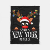 Couverture Polaire Santas New York Reindeer Funny Xmas Matching Pjs (Devant)