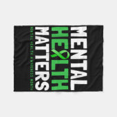 Couverture Polaire Santé mentale S Ruban vert Sensibilisation en sant (Devant (Horizontal))