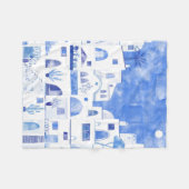 Couverture Polaire Santorin Grec Ile Aquarelle Townscape (Devant (Horizontal))