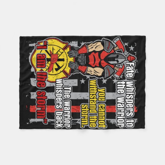 Couverture Polaire Sapeur-pompier je suis la tempête (Devant (Horizontal))