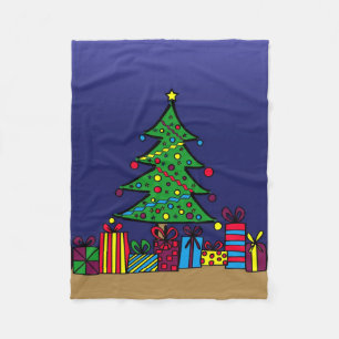 Couverture Polaire sapin de Noël