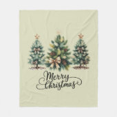 Couverture Polaire Sapin de Noël joyeux léopard Coquette Bow Noël (Devant)