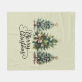 Couverture Polaire Sapin de Noël joyeux léopard Coquette Bow Noël (Devant (Horizontal))