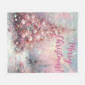 Couverture Polaire Sapin de Noël Rose Personnalisé Fantaisiste (Devant (Horizontal))