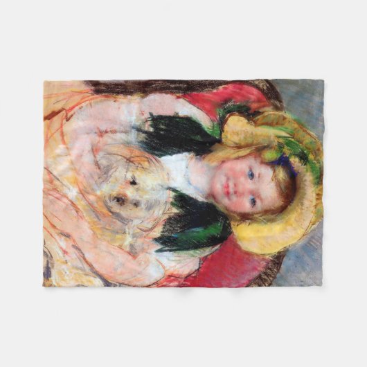 Couverture Polaire Sara avec son chien, Cassatt (Devant (Horizontal))