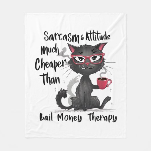 Couverture Polaire Sarcasm & Attitude Funny Cat Lover Gift (Devant)