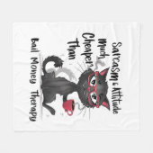 Couverture Polaire Sarcasm & Attitude Funny Cat Lover Gift (Devant (Horizontal))