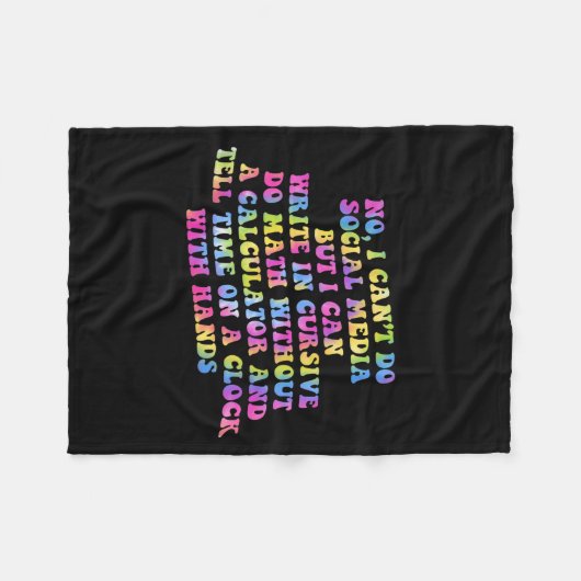 Couverture Polaire Sarcastic I Can't Do Social Media But I Can Write (Devant (Horizontal))