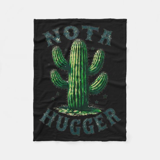 Couverture Polaire Sarcastic Sayings Cactus Not A Hugger No Hug Meme  (Devant)