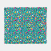 Couverture Polaire sarcelle d'hiver de motif de bande dessinée (Devant (Horizontal))