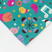 Couverture Polaire sarcelle d'hiver de motif de bande dessinée (Coin)