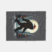 Couverture Polaire Sasquatch 67 Santa Bigfoot Christmas Tree Funny  (Devant (Horizontal))