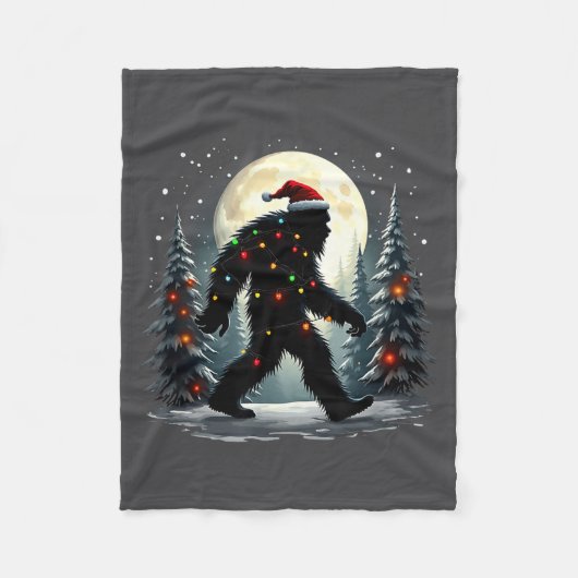 Couverture Polaire Sasquatch 67 Santa Bigfoot Christmas Tree Funny  (Devant)
