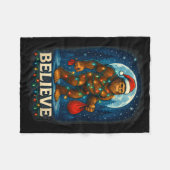 Couverture Polaire Sasquatch Christmas Lights Holiday Believe  (Devant (Horizontal))