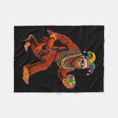 Couverture Polaire Sasquatch Mardi Gras Bigfoot Parade Beads King Cak (Devant (Horizontal))