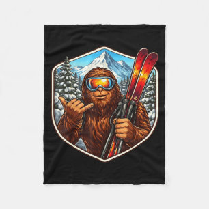 Couverture Polaire Sasquatch skiant big-foot shaka ski amateur skieur