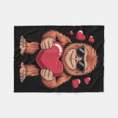 Couverture Polaire Sasquatch Valentine's Day - Bigfoot Heart Sungles  (Devant (Horizontal))