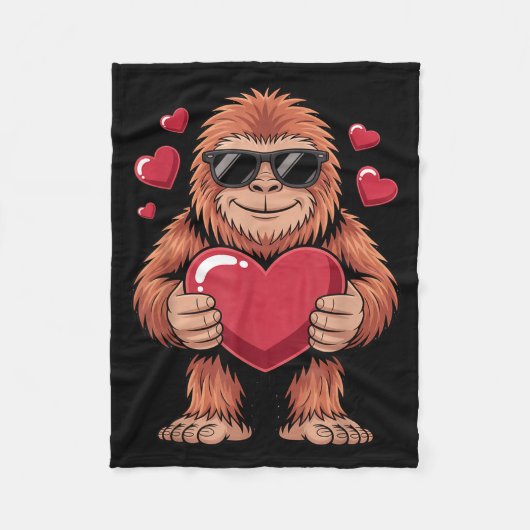 Couverture Polaire Sasquatch Valentine's Day - Bigfoot Heart Sungles  (Devant)