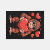 Couverture Polaire Sasquatch Valentine's Day - Bigfoot Heart Sungles  (Devant (Horizontal))