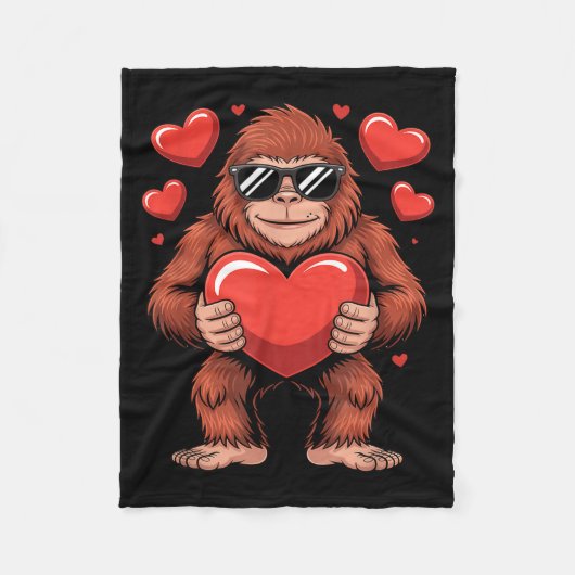 Couverture Polaire Sasquatch Valentine's Day - Bigfoot Heart Sungles  (Devant)