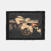 Couverture Polaire Satan Devil Hell sorcière avec Flames Cigarette Oc (Devant (Horizontal))