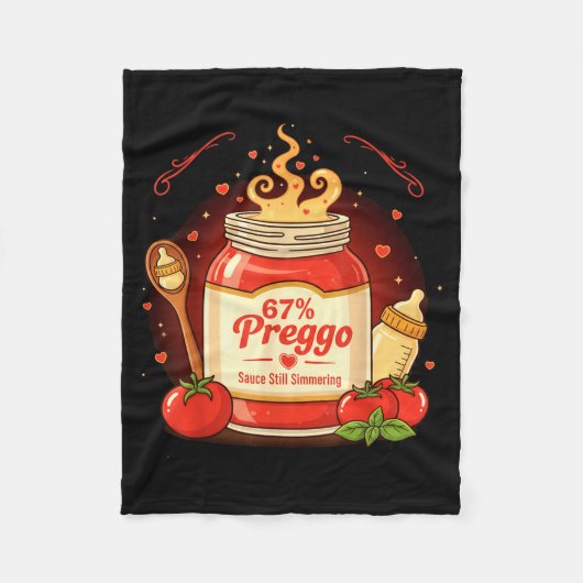 Couverture Polaire Sauce Preggo Pâtes Annonce de Grossesse Drôle 67 (Devant)